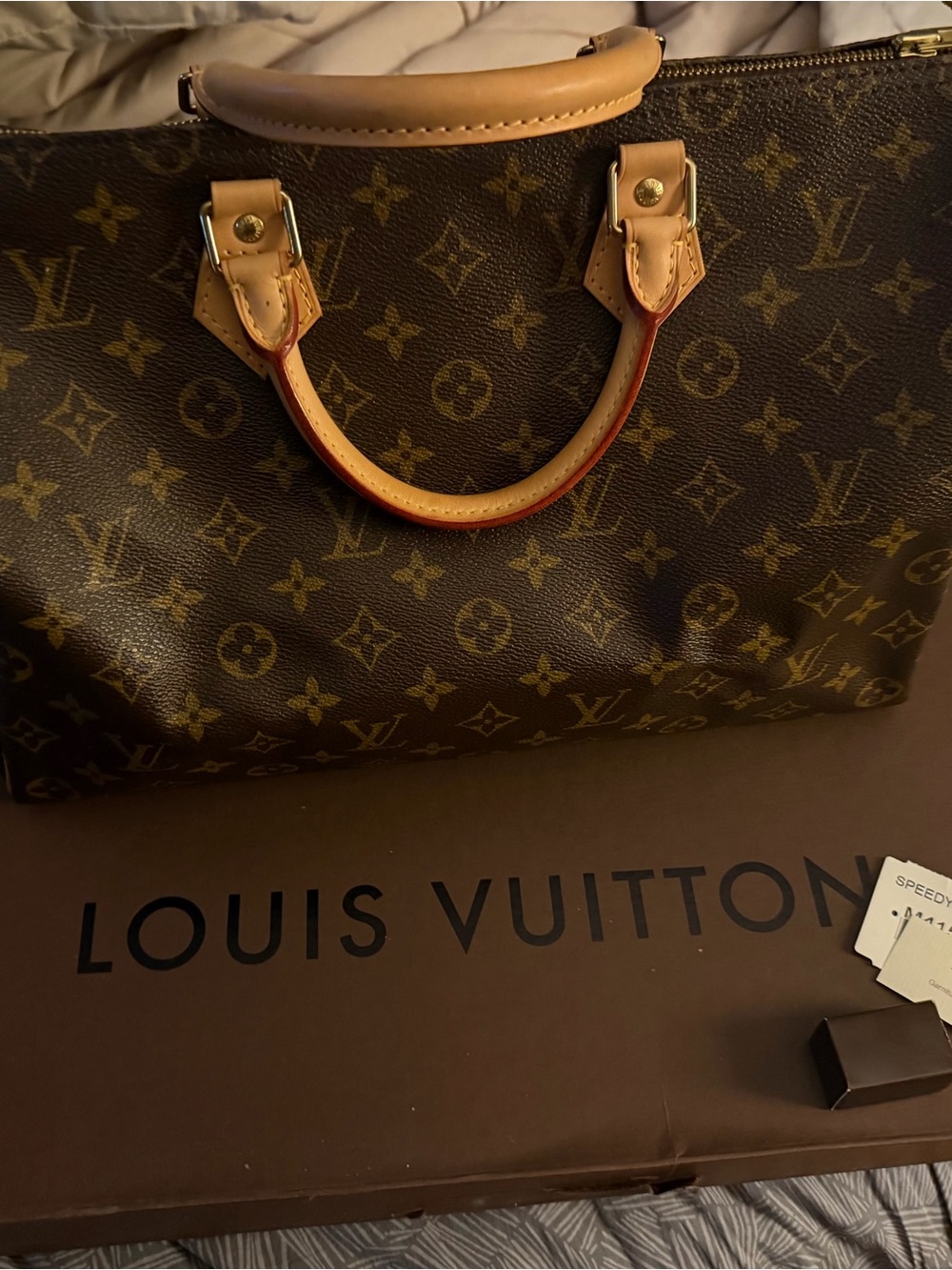 Louis Vuitton Monogram Satchel in Brown and Tan